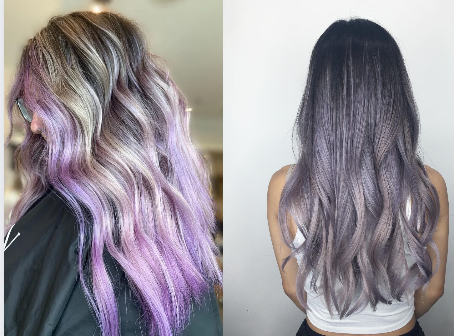 Tóc Nhuộm Balayage Tím Khói